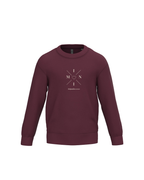Sudadera personalizada mini cruz corazón granate