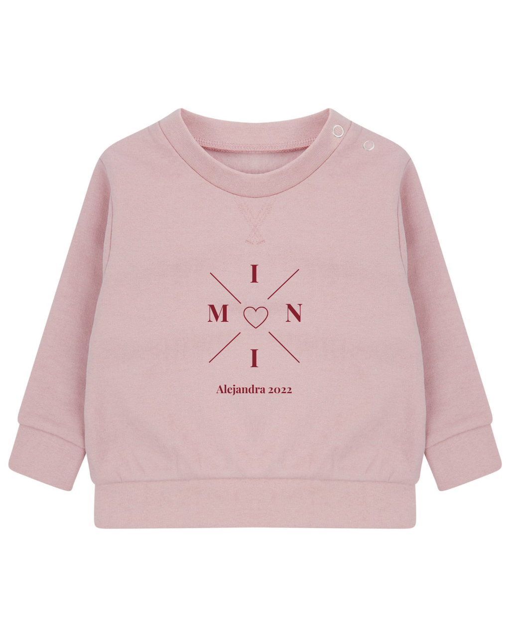 Sudadera personalizada mini cruz corazón rosa