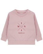 Sudadera personalizada mini cruz corazón rosa
