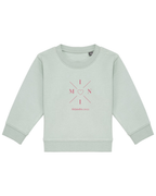 Sudadera personalizada mini cruz corazón verde mint