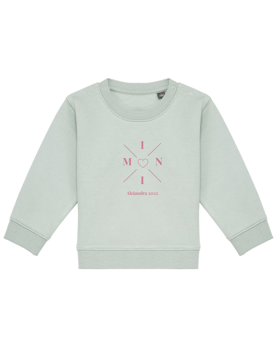 Sudadera personalizada mini cruz corazón verde mint