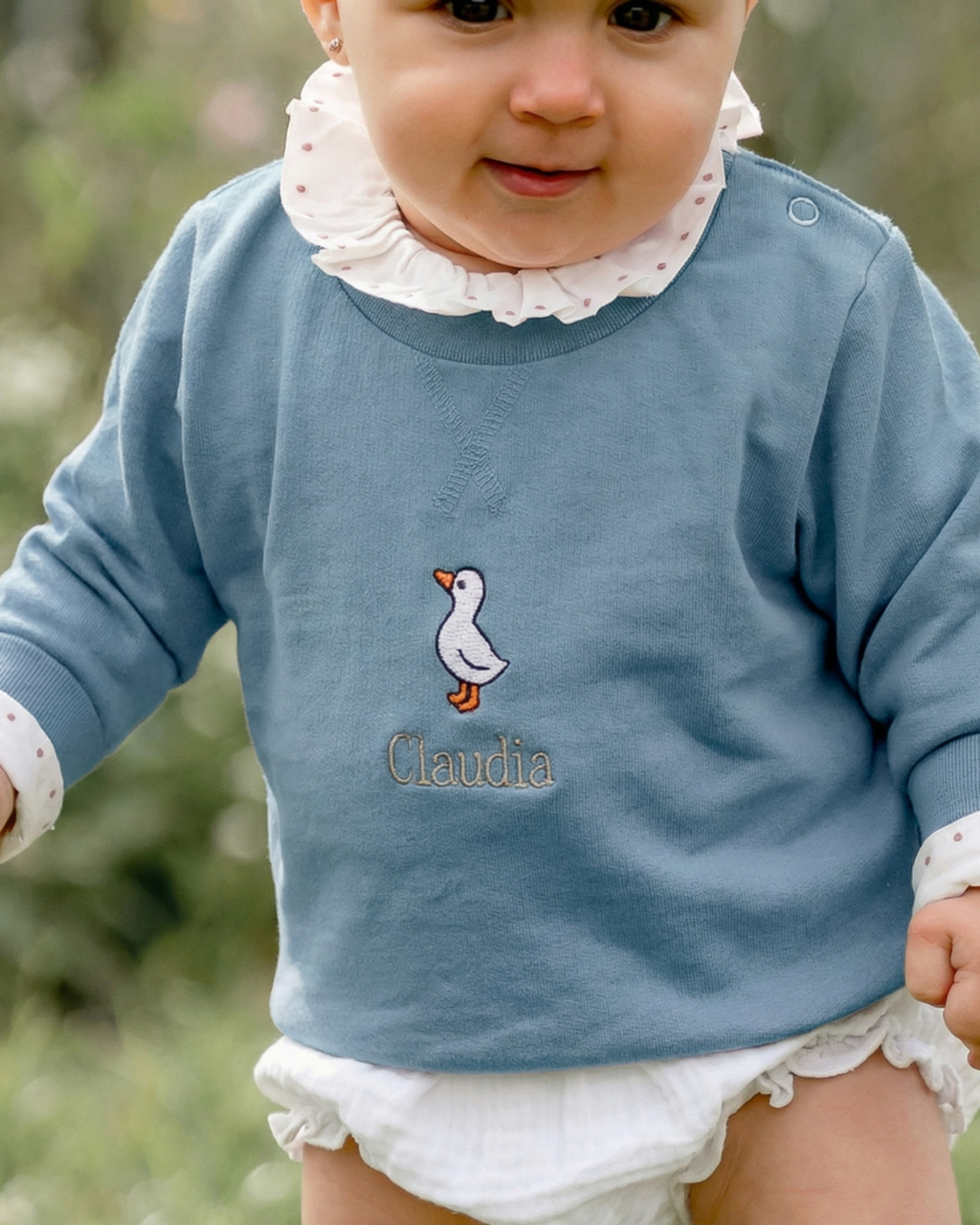 Sudadera personalizada mini pato azul