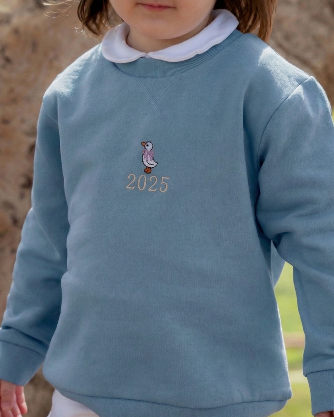 Sudadera personalizada mini pato niña azul