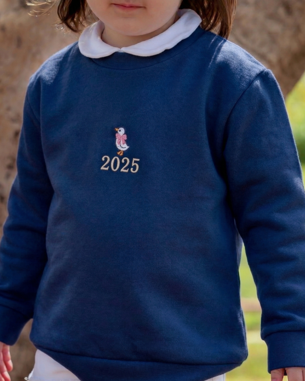 Sudadera personalizada mini pato niña azul marino