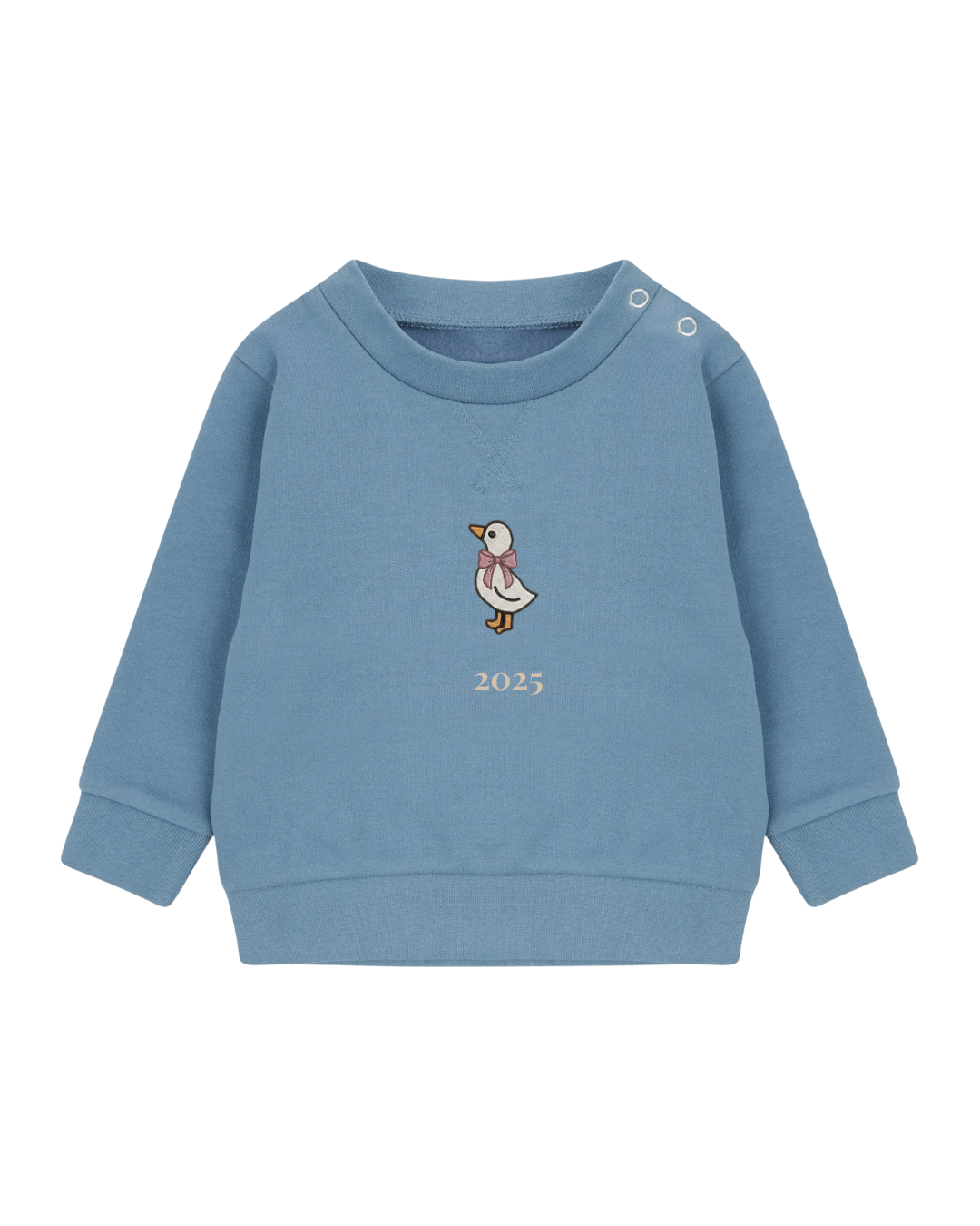 Personalised blue mini duck girls' sweatshirt