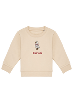 Sudadera personalizada mini pato niña beige