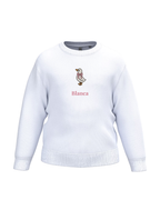 Sudadera personalizada mini pato niña blanco