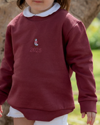 Sudadera personalizada mini pato niña granate