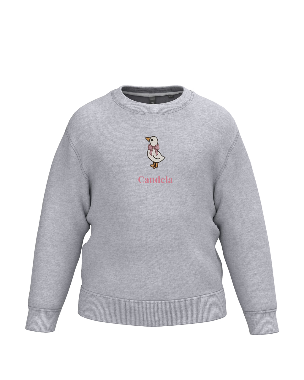Sudadera personalizada mini pato niña gris