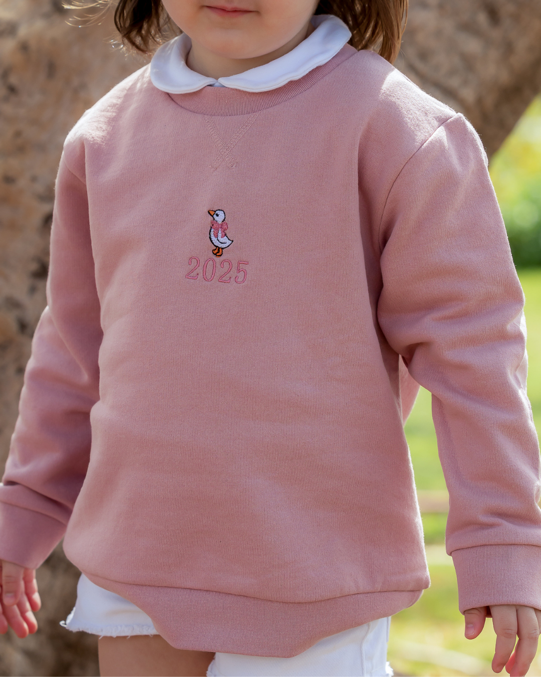 Sudadera personalizada mini pato niña rosa