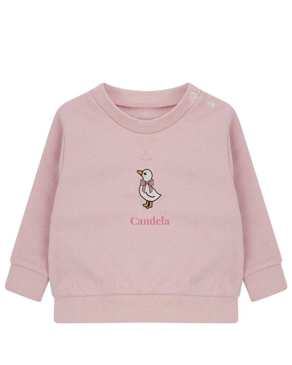 Sudadera personalizada mini pato niña rosa