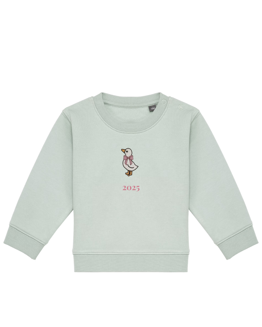 Personalised mint green mini duck girls' sweatshirt