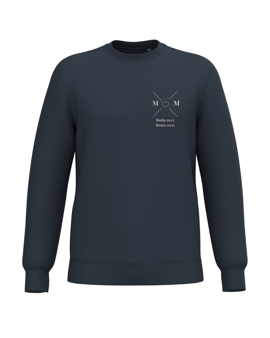 Sudadera Unisex personalizada MOM cruz corazón Azul marino