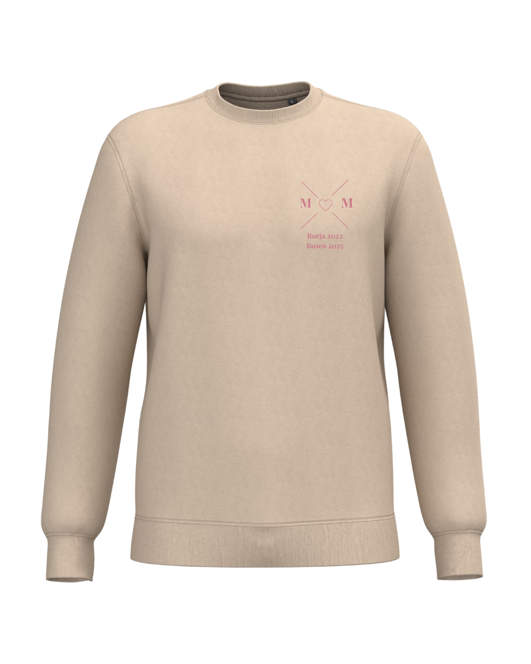 Sudadera Unisex personalizada MOM cruz corazón Beige