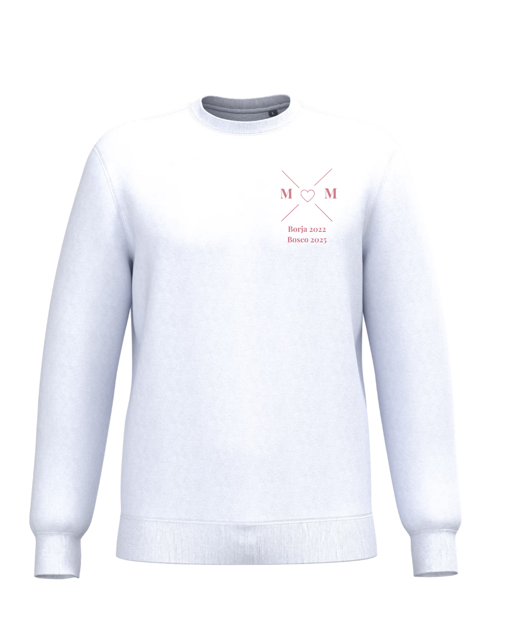 Sudadera Unisex personalizada MOM cruz corazón Blanco