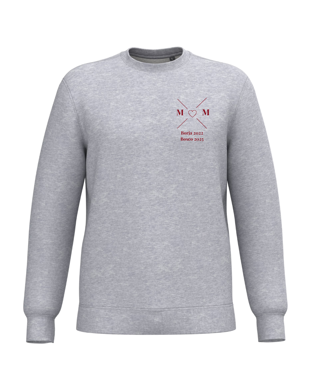 Personalised Unisex MOM grey Sweatshirt with Cross and Heart