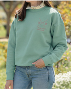 Sudadera Unisex personalizada MOM cruz corazón Verde mint