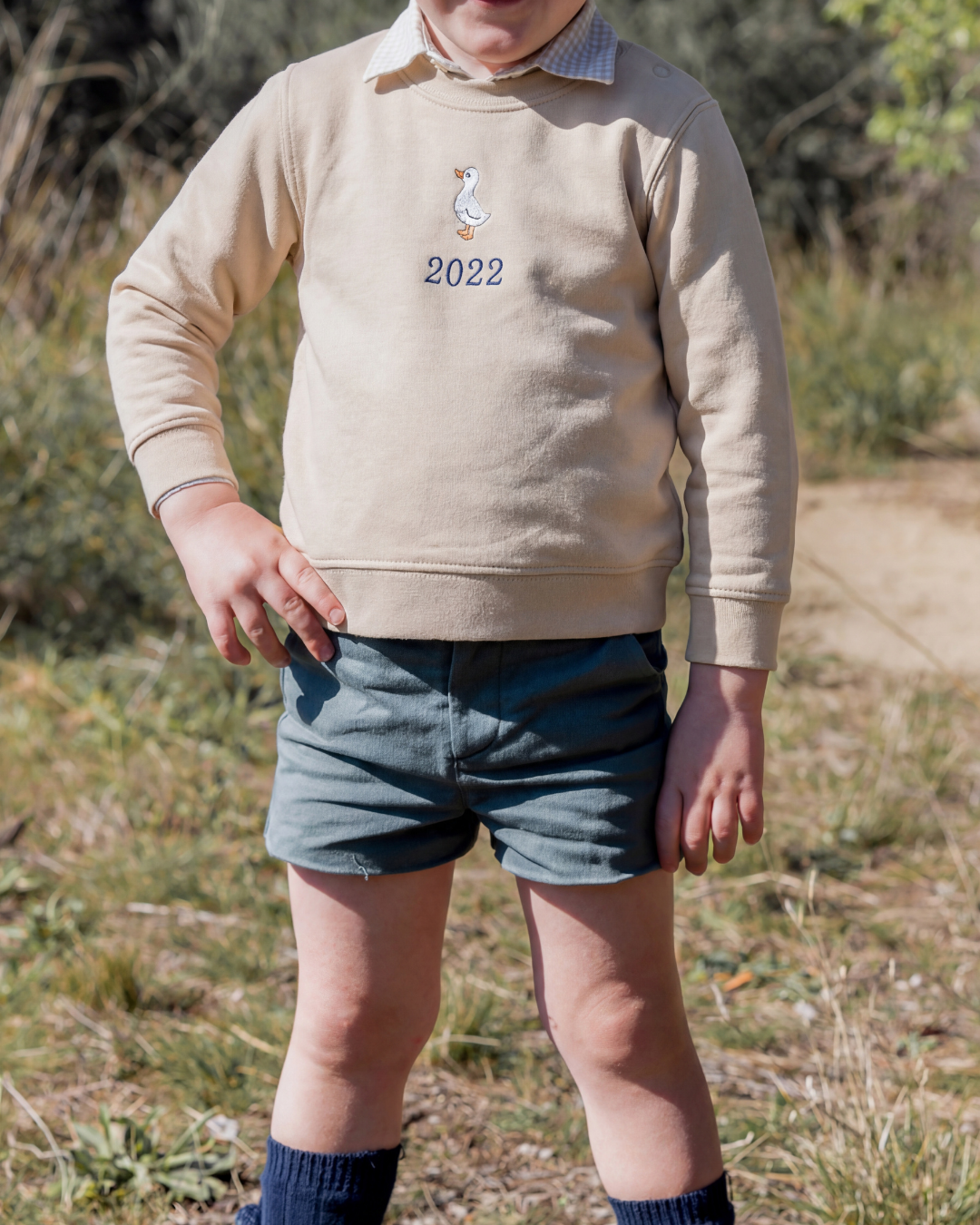 Sudadera personalizada mini pato beige