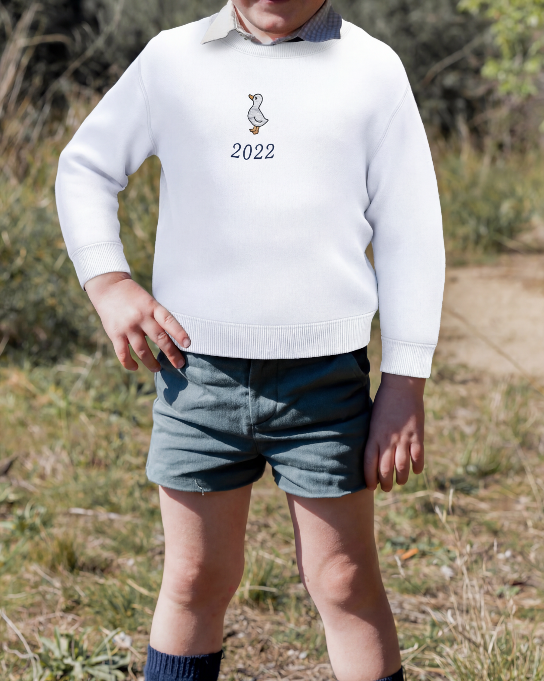Sudadera personalizada mini pato blanco