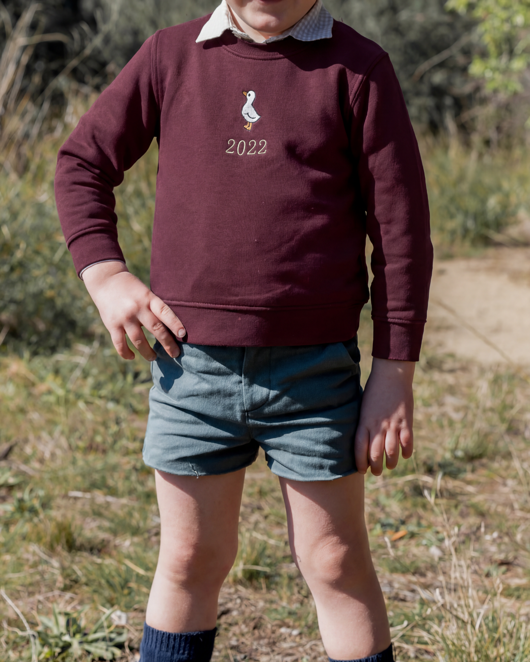 Sudadera personalizada mini pato granate