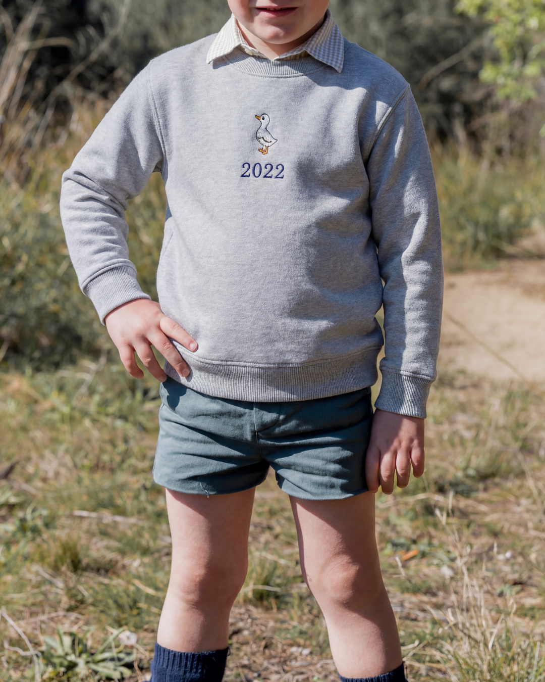 Sudadera personalizada mini pato gris