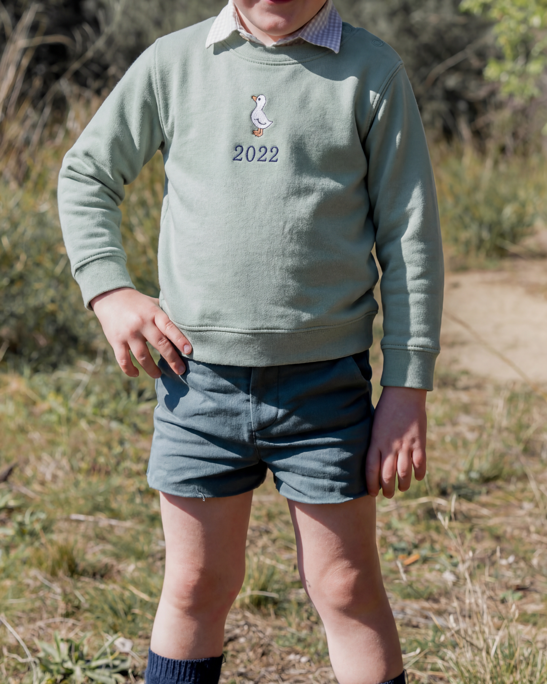 Sudadera personalizada mini pato verde mint