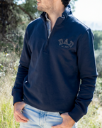 Sudadera personalizada zip Dad azul marino