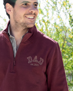 Sudadera personalizada zip Dad granate