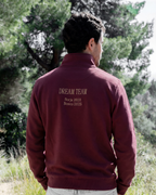 Sudadera personalizada zip Dad granate