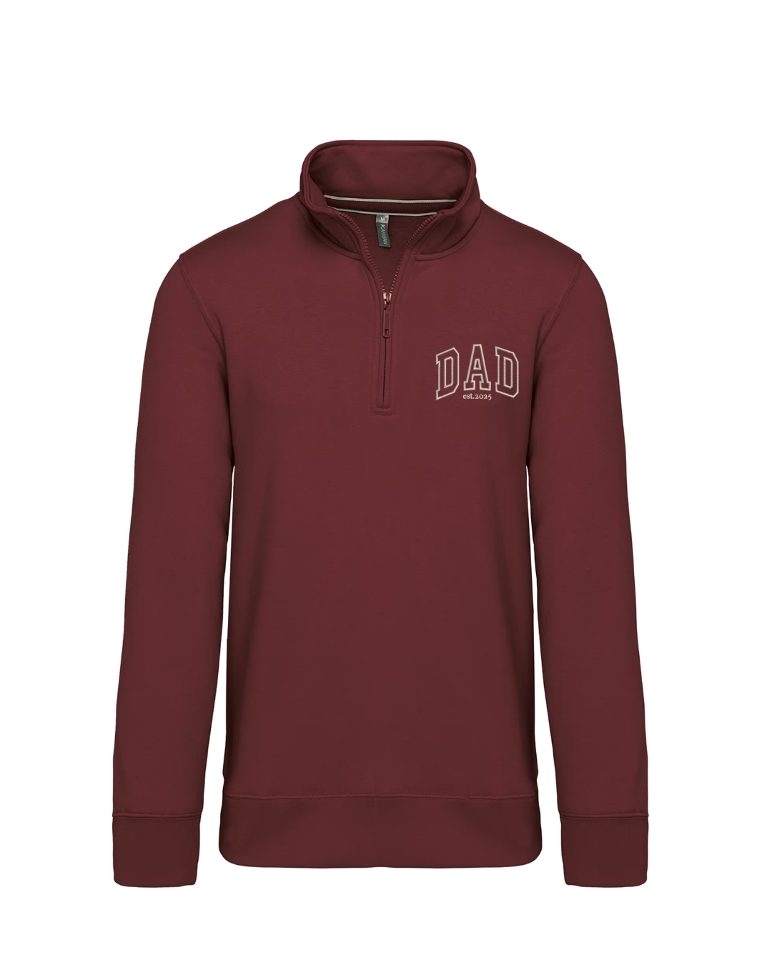 Sudadera personalizada zip Dad granate