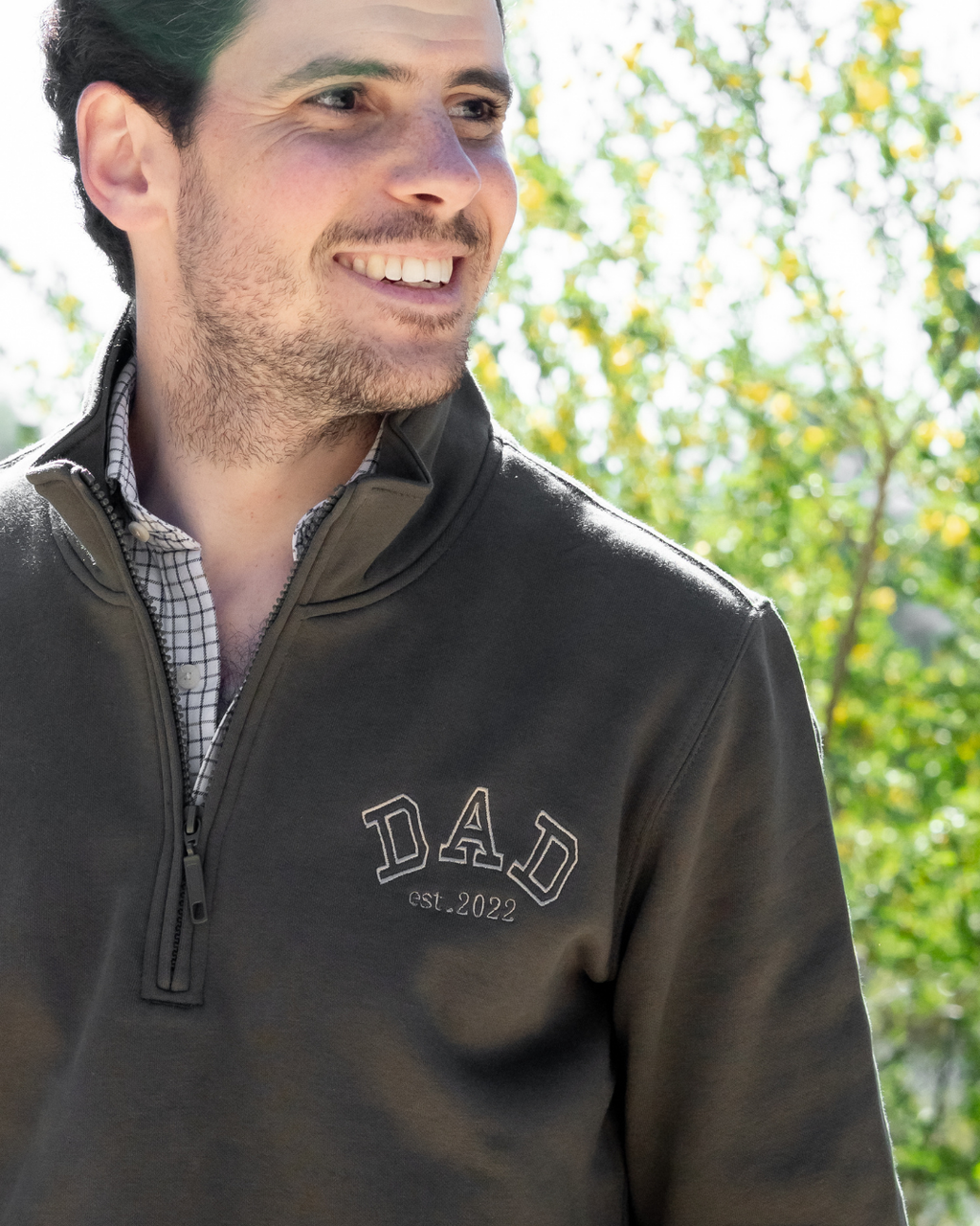 Sudadera personalizada zip Dad kaki