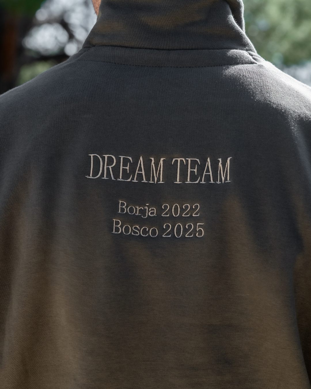 Personalised kaki DAD zip-up hoodie