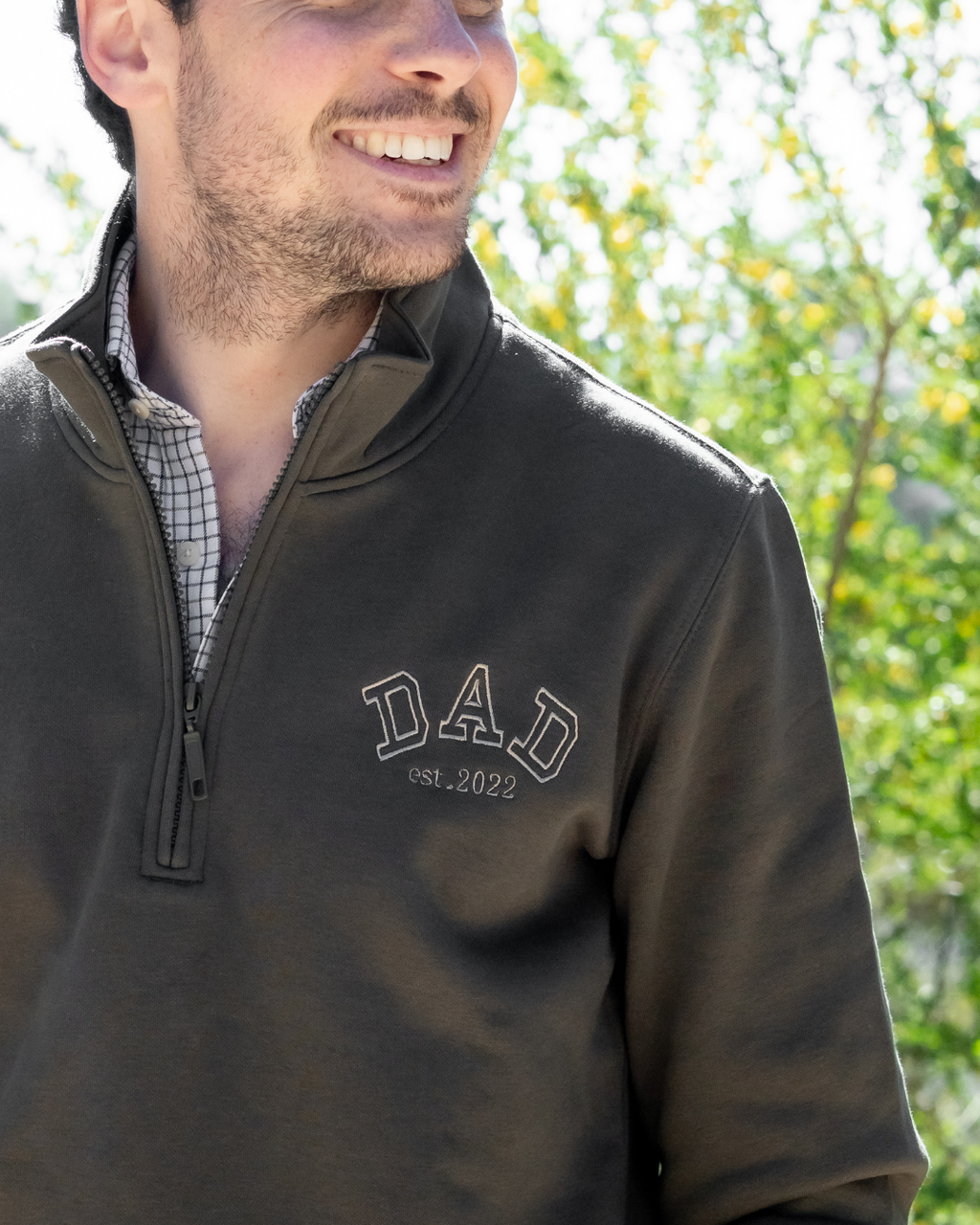 Pack bebé y adulto (zip) sudaderas personalizadas Dad y Mini (hasta 36 meses)