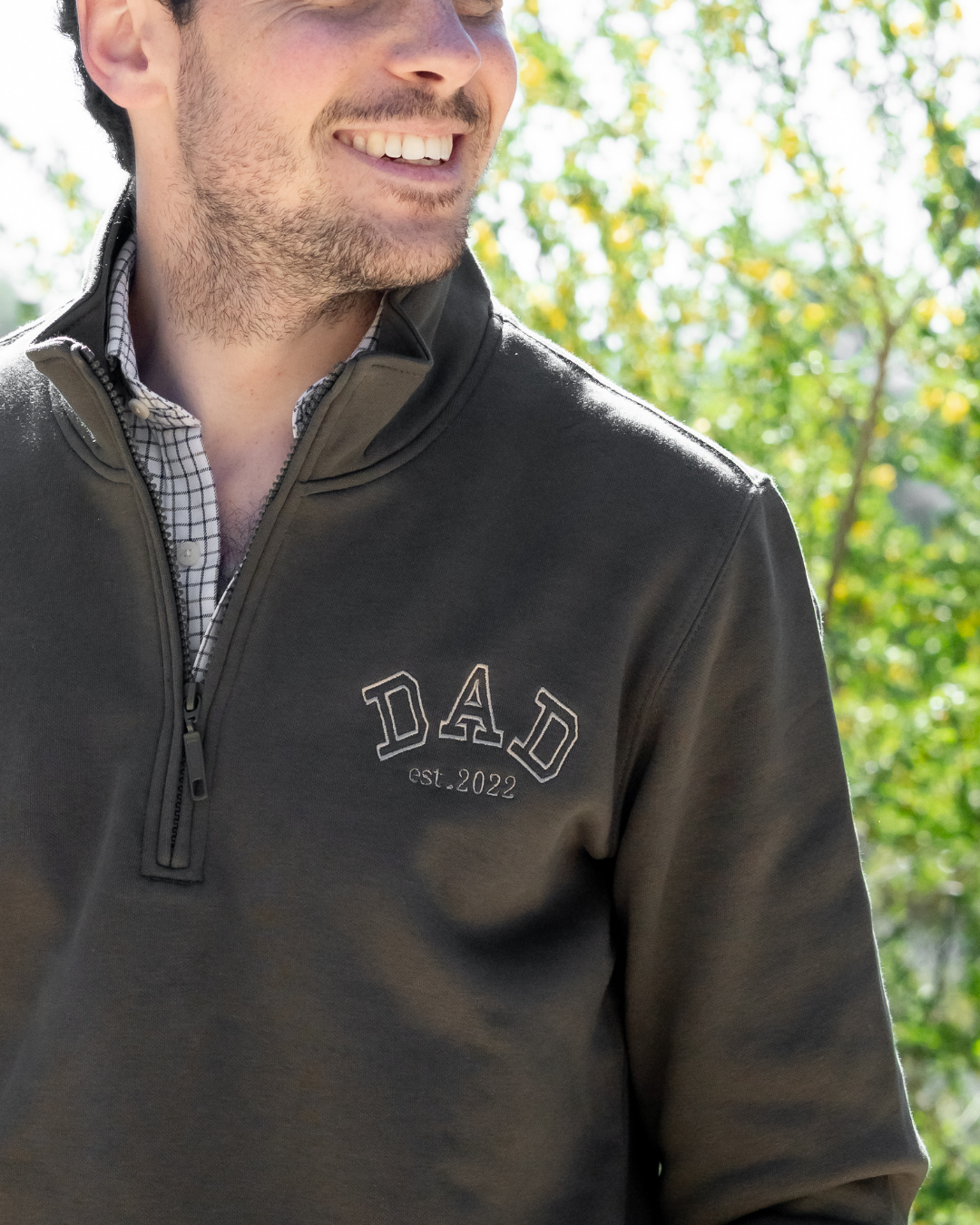 Pack bebé y adulto (zip) sudaderas personalizadas Dad y Mini (hasta 36 meses)