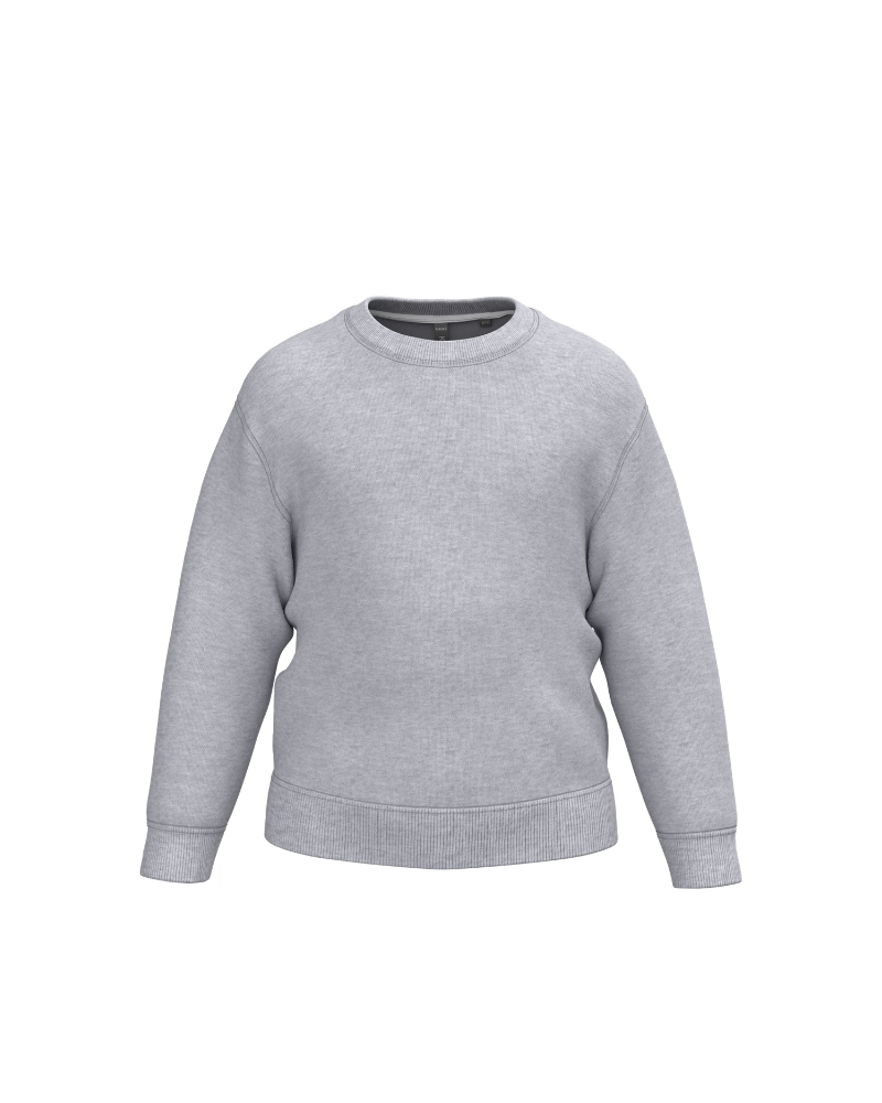 Frontal sudadera cuello redondo gris claro niño