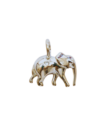 Elephant Zirconia Charm Silver