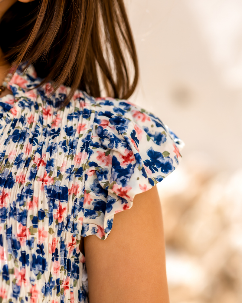 Vestido blue flowers