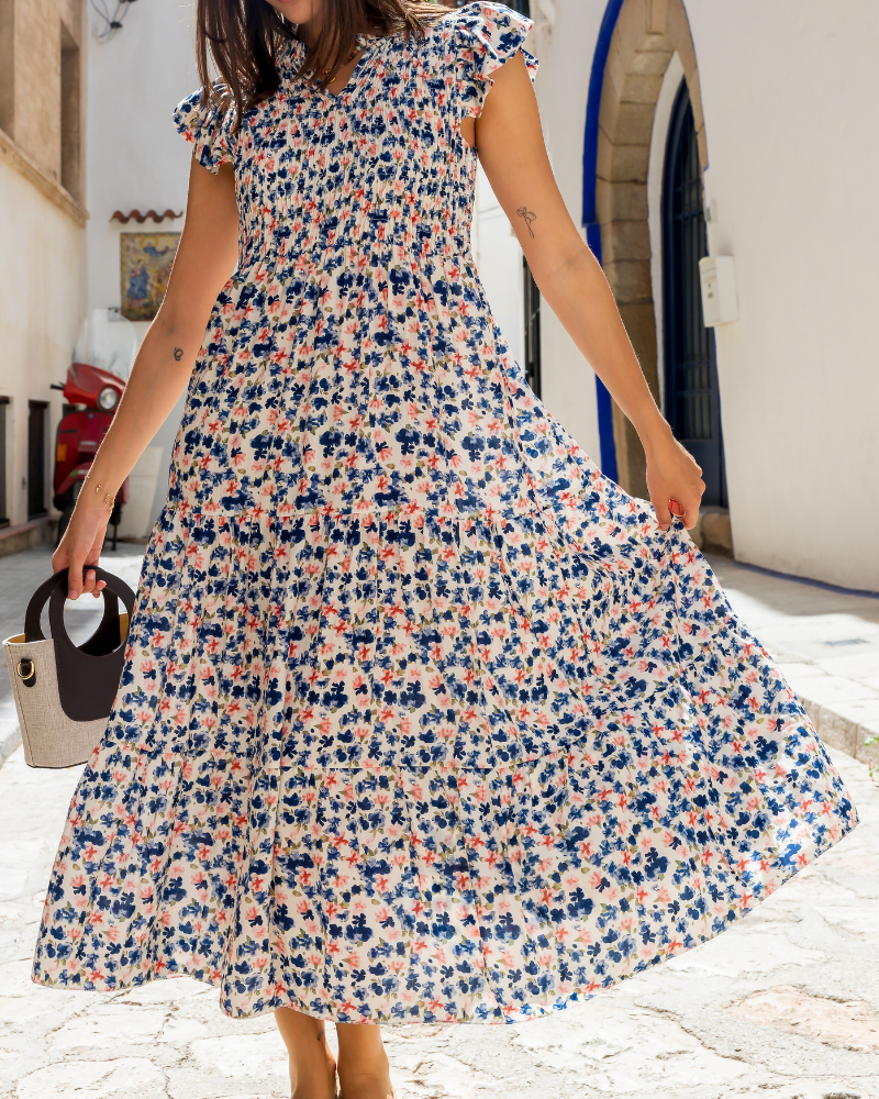Vestido blue flowers
