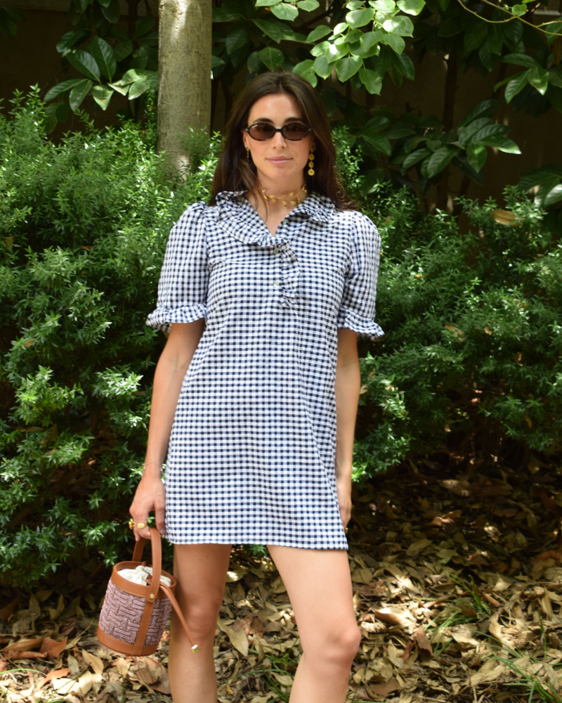 Vestido Portugal Vichy Navy