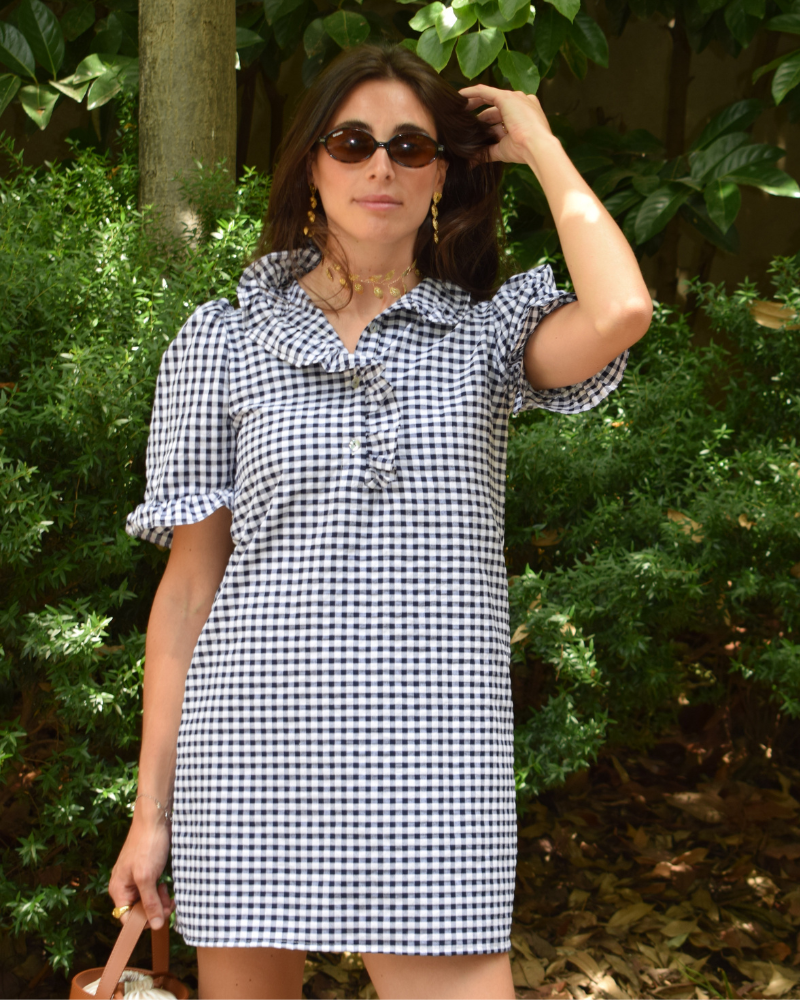 Vestido Portugal Vichy Navy