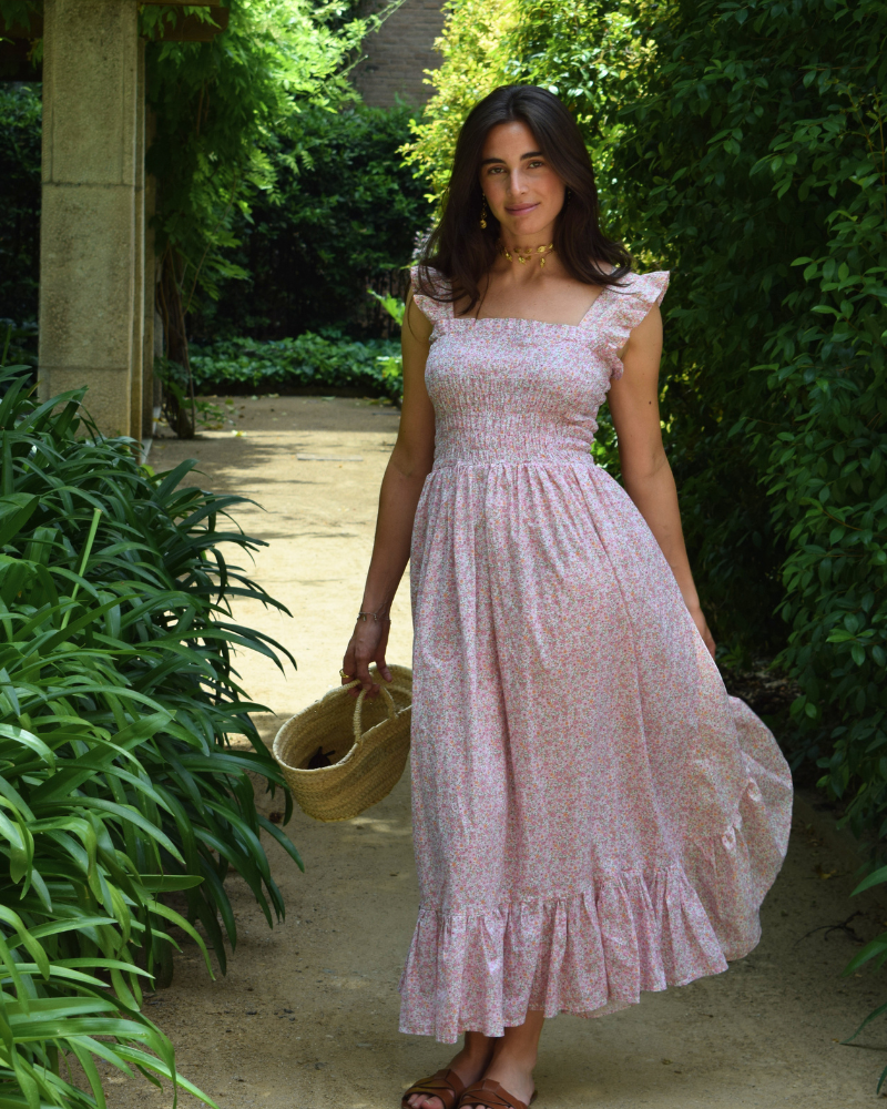 Vestido Rocio Flowers rosa