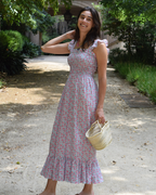 Vestido Rocio Flowers verde agua