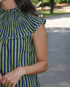 Vestido Jazmin Green & Blue Stripes