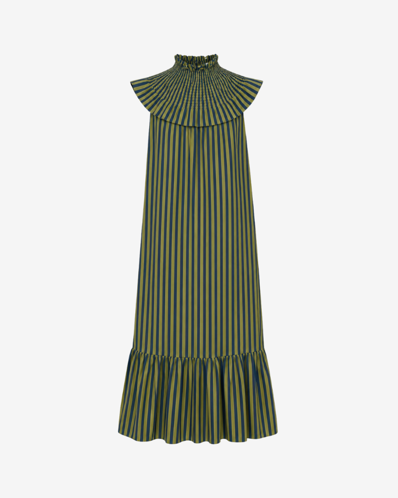 Vestido Jazmin Green & Blue Stripes