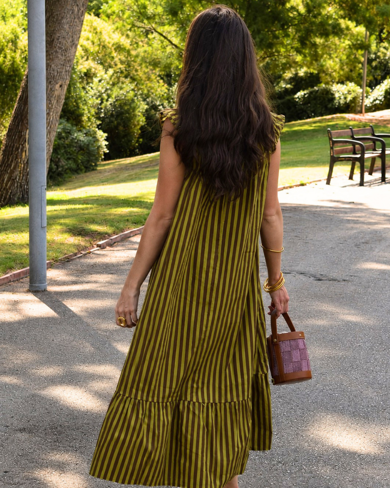 Vestido Jazmin Green Stripes