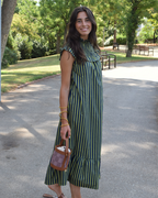 Vestido Jazmin Green & Blue Stripes