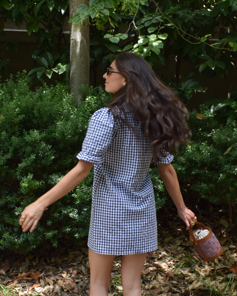 Vestido Portugal Vichy Navy