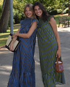 Vestido Jazmin Green & Blue Stripes