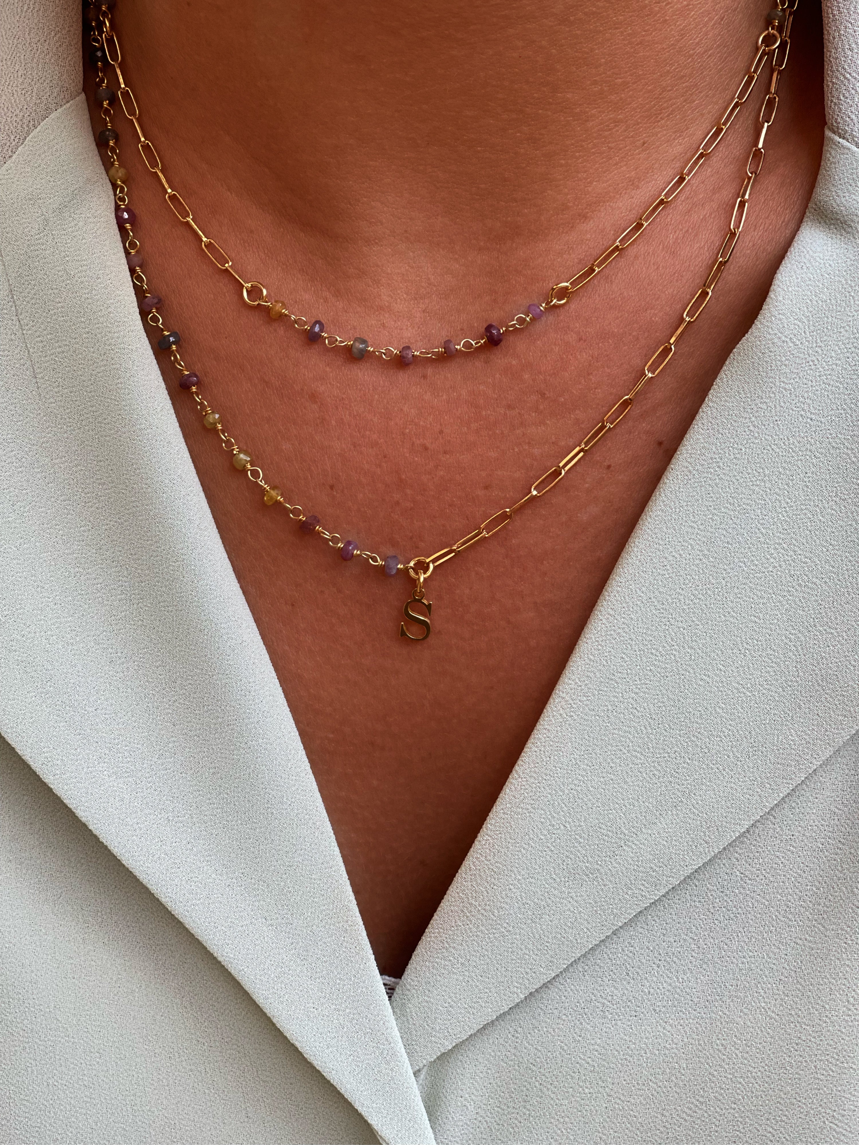 Collar combinado turmalina inicial
