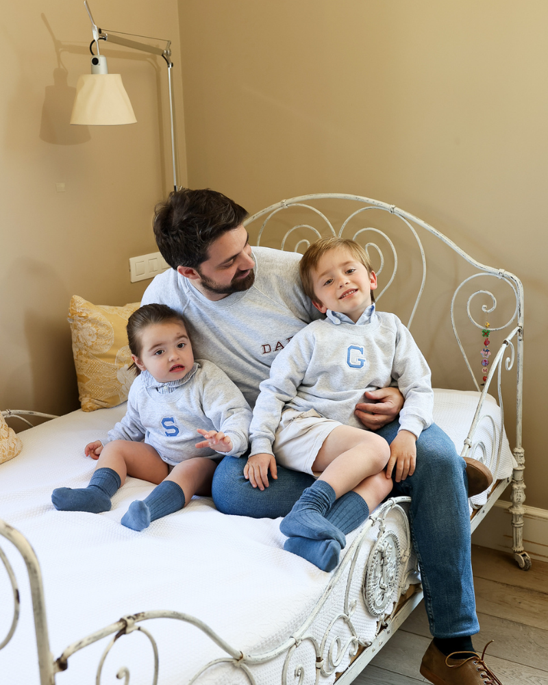 Pack Sudadera personalizada adulto + niño inicial grande